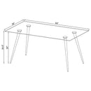 Vendas - Rectangular Glass Top Dining Table - Chrome by HouseOfZazla