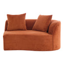 126" Curved Sectional Sofa (Dark Orange-D28 Full Foam) by HouseOfZazla