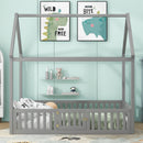 Wood House Bed With Fence And Door by HouseOfZazla