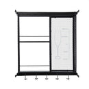 Floating Wine Bar Shelf With Glass Holder And Display Shelves - Black