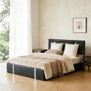 Upholstered Platform Bed Frame With Adjustable LED Headboard, USB C-Charging, Hydraulic Lift by Unique Piece Furniture
