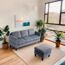 L-Shaped Sectional Sofa With Padded Cashmere, Space Saving Design For Living Rooms & Apartments - Gray