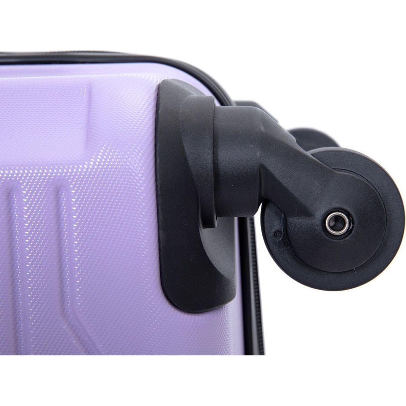 3 Piece Luggage Sets ABS Lightweight Suitcase with Two Hooks, Spinner Wheels, TSA Lock, (20/24/28), LIGHT PURPLE