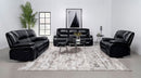 Camila 3-piece Upholstered Reclining Sofa Set Black
