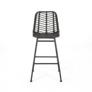 Sawtelle Outdoor Wicker Barstools (Set of 2)