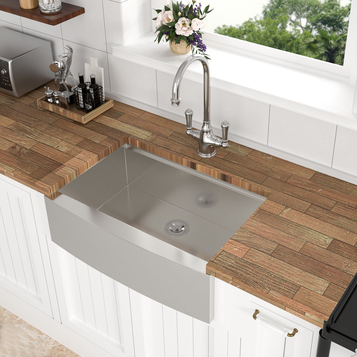 Classic Ceramic Farmhouse Sink Workstation Single Bowl With Durable Finish, photo 30 of 40
