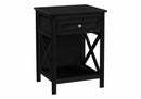 Accent End Table, 2 Tier, Storage Drawer, Transitional Style by HouseOfZazla