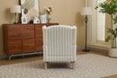 Modern Accent Chair with Retro Wood Legs and Floral Design by HouseOfZazla