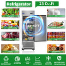 Commercial Refrigerator 23 Cu.Ft With 1 Solid Door Reach-In Refrigerators Stainless Steel Etl Approved Upright Fridge Storage - Silver by HouseOfZazla