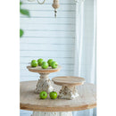 Cake Stand, Cake Plate With Magnesium Base - Cream / Brown by HouseOfZazla