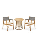 Outdoor 3 Pieces Acacia Wood Dining Set With Cushions by HouseOfZazla