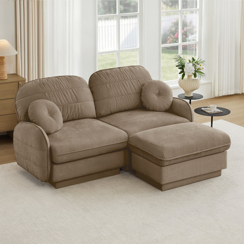 Chenille Cloud L-Shaped Loveseat Sofa, photo 4 of 10