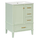 Bathroom Vanity, Modern Bathroom Cabinet With Sink Combo Set, Bathroom Storage Cabinet With A Soft Closing Door And 3 Drawers, Solid Wood Frame by HouseOfZazla