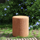 Evie Outdoor Patio Round MGO Side Table Brown