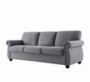 Soft Sofa, Upholstered 3 Seater Couch With High Density Foam, Loose Back Cushions And Turned Legs by Unique Piece Furniture