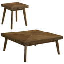 Aidan - 2 Piece Square Coffee And End Table Set - Walnut by HouseOfZazla