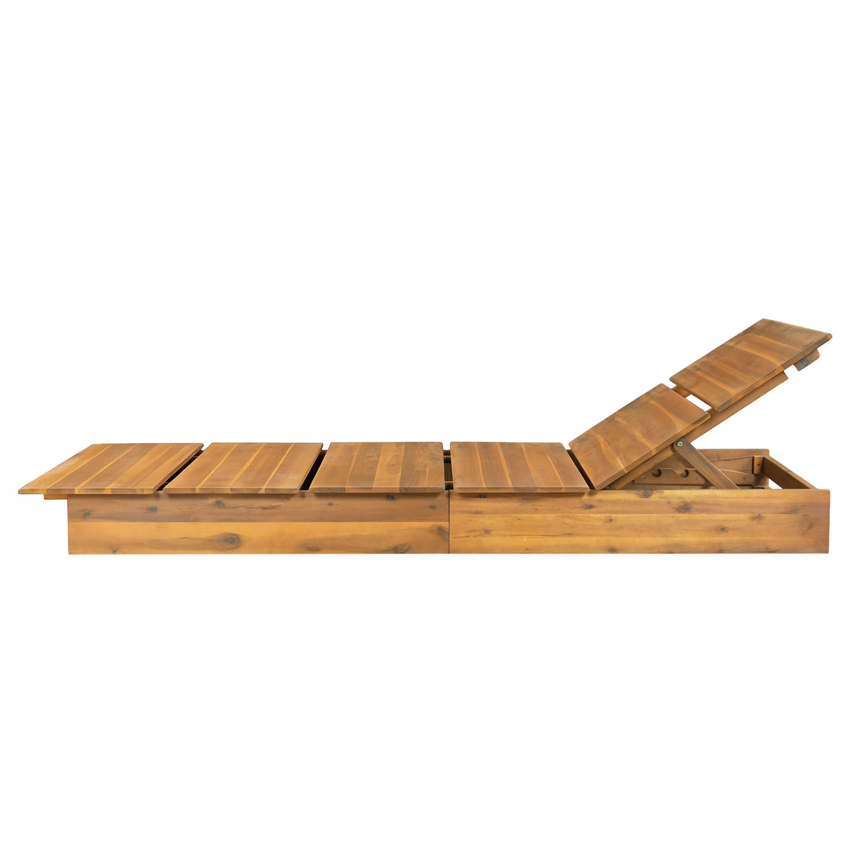 Acacia Wood Outdoor Chaise Lounge, photo 3 of 8