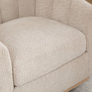 Swivel Upholstered Barrel Chair With Metal Base