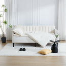 Elena - Boucle Upholstered Daybed, Ribbed Tufted Backrest
