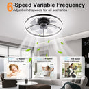 Smart Ceiling Fan with LED Light, 7 Blades Modern Metal Design by HouseOfZazla