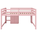 Low Loft Bed With Built In Desk, Storage Cabinets, Open Bookcase And Doodle board by HouseOfZazla
