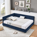 Mid-Century Storage Upholstered Tufted Bed Frame With Backrest And Armrests by HouseOfZazla