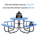 Round Outdoor Steel Picnic Table 46" With Umbrella Pole by HouseOfZazla