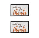 Thanks Wall Sign, Wall Art Decor For Harvest Festival Fall Festival & Thanksgiving Table Decorations (Set of 2) - Black / Orange / White