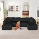 132" U Shaped Modular Sectional Sofa