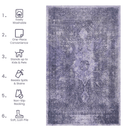 Maval Anthracite Washable Area Rug 6x9