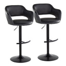 Margarite - Contemporary Adjustable Barstool With Swivel With Rounded T Footrest (Set of 2) by HouseOfZazla