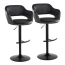 Margarite - Contemporary Adjustable Barstool With Swivel With Rounded T Footrest (Set of 2) by HouseOfZazla