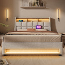 Upholstered Platform Bed With A Hydraulic Storage System, LED And USB Charging (Without Mattress) by HouseOfZazla