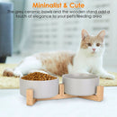 Ceramic Pet Bowls on Wooden Raised Stand by LJGDeals