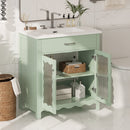 30 Inches Bathroom Vanity with Tempered Glass