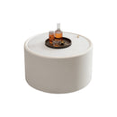 White Round Coffee Table with Tempered Glass Top