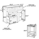 TOPMAX Farmhouse Kitchen Island with Drop Leaf and 2 Seatings by HouseOfZazla