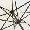 9' x 7' Solar Umbrella, LED Lighted Patio Umbrella for Table or Base with Tilt & Crank, Outdoor Umbrella for Garden, Deck, Backyard, Pool, Beach, White