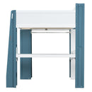Loft Bed With Built In Storage Shelves, Clothes Rail, And Desk by HouseOfZazla
