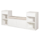 Entryway Storage Bench With Cushion, Drawers & Open Shelves by HouseOfZazla