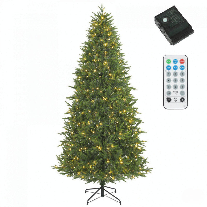 7.5-Foot Hinged Nordmann Fir Prelit Christmas Tree, photo 8 of 9