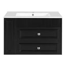 Wall Mounted Bathroom Vanity With 2 Drawers, Sink, Floating Storage Unit by HouseOfZazla