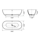 68.9" Freestanding Solid Surface Soaking Bathtub For Bathroom - Matte White by HouseOfZazla