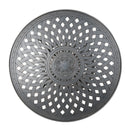 Elegant Cast Aluminum Round Bar Table With Romantic Filigree Design - Copper