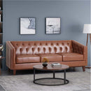 81" PU Sofa,Tufted Back,Solid Wood legs,Living Room and Study