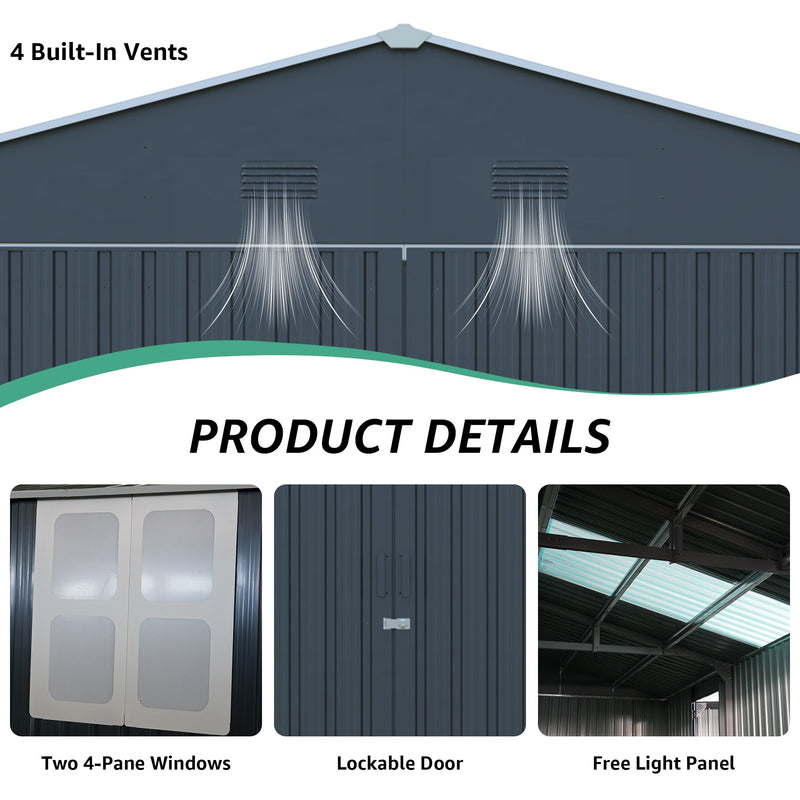 Upgraded 13x20FT Outdoor Storage Shed, photo 9 of 10