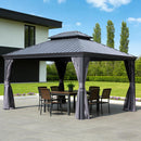 13x15FT Outdoor Hardtop Gazebo with Galvanized Steel Double Roof by HouseOfZazla