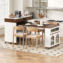 Extendable Dining Table With Folding Top, Rolling Kitchen Island With Drawers And Power Outlet