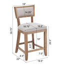 26.5" Upholstered Counter Stools Set of 2 with Comfy Back by HouseOfZazla