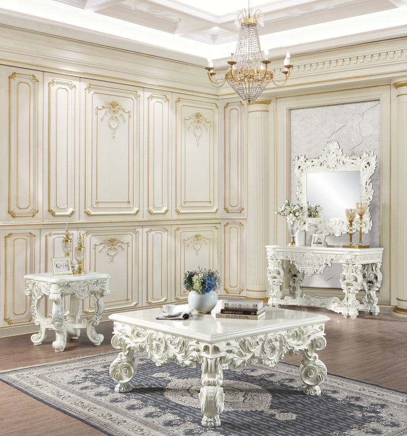 Adara END TABLE Antique White Finish